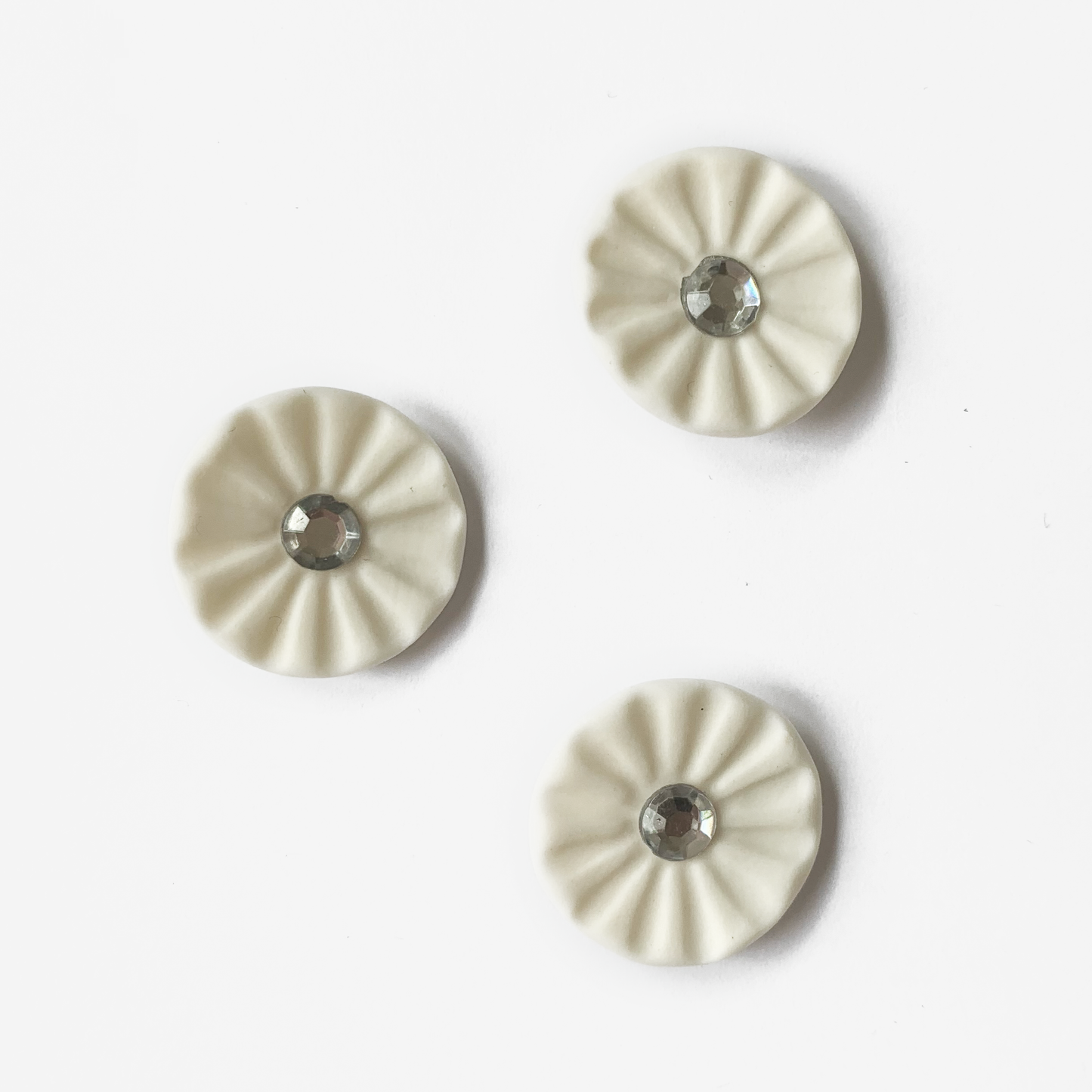 Ivory & Silver - Porcelain Bling Buttons