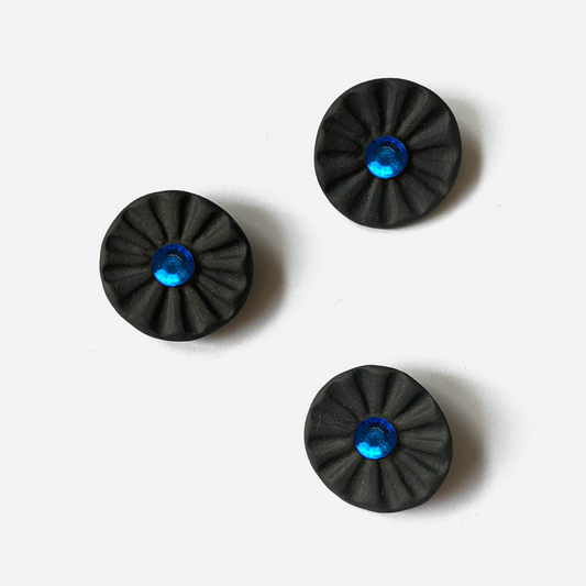 Coal & Sapphire - Porcelain Bling Buttons