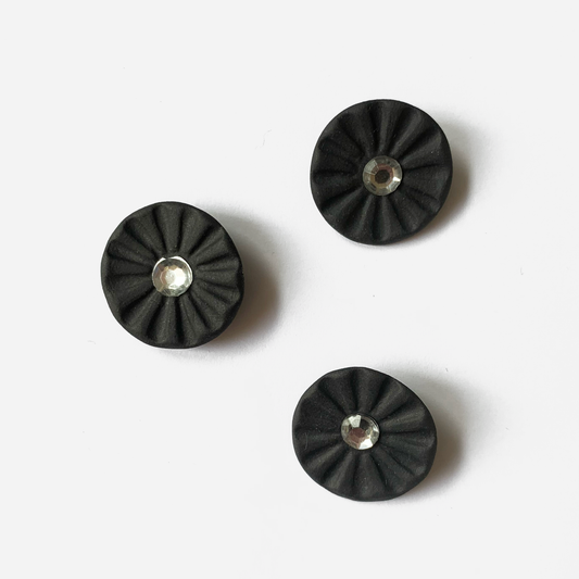 Coal & Silver - Porcelain Bling Buttons