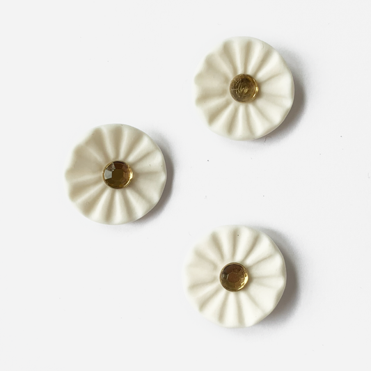 Ivory & Gold - Porcelain Bling Buttons
