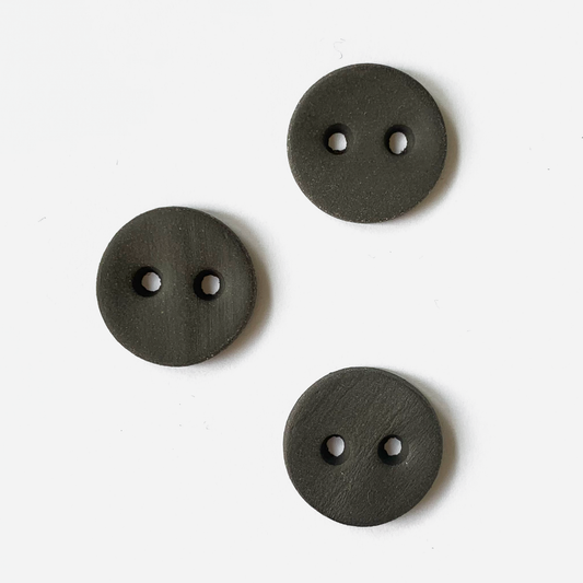 Obsidian Black - Raw Ceramic Buttons