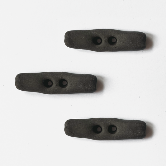 Obsidian Black - Raw Duffle Buttons